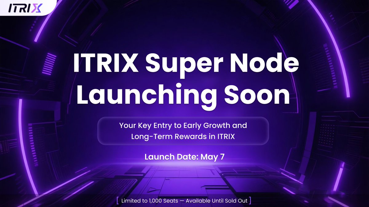 ai_itrix's tweet photo. Countdown's on!

Only 1000 ITRIX Supernodes – once they're gone, they're GONE.
Your gateway to early rewards and long-term power in the AI x Web3 social revolution.
🗓️ Launching May 7.

Get ready, or get left behind. 👊
#ITRIX #Web3 #AI #Supernode #DontMissOut https://t.co/xl26fBZhNs