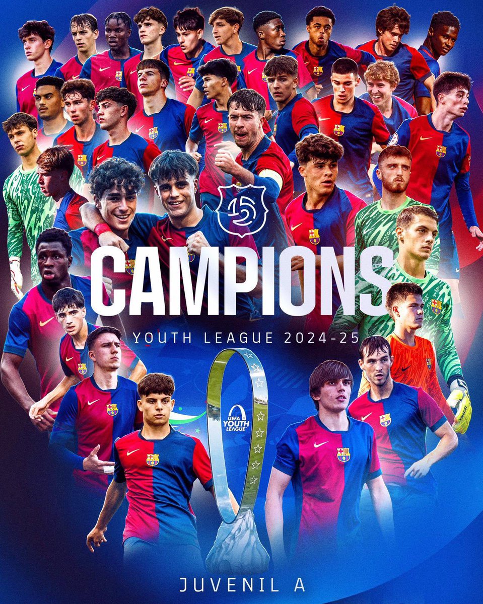 Albert Sanchez Saura (@albertsanchezsa) on Twitter photo Enhorabona a tot el Juvenil A🏆!
A tot l’Staff i la gran generació de futbolistes❤️💙
<a href="/FCBmasia/">FC Barcelona - Masia</a> <a href="/UEFAMensYouth/">UEFA Men's Youth</a> Enhorabona a tot el Juvenil A🏆!
A tot l’Staff i la gran generació de futbolistes❤️💙
<a href="/FCBmasia/">FC Barcelona - Masia</a> <a href="/UEFAMensYouth/">UEFA Men's Youth</a>