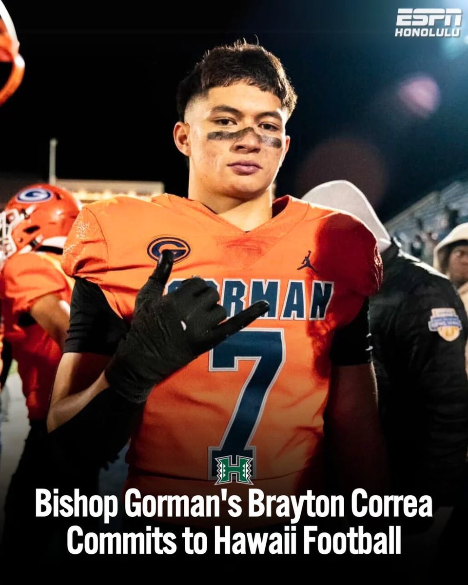 ESPN Honolulu (@espnhonolulu) on Twitter photo Bishop Gorman DB <a href="/BraytonCorrea/">Brayton Correa</a> (5'10", 180) is coming home! The Hawai'i-born standout who started at Saint Louis before shining in Vegas commits to UH, following in his father La'anui's Rainbow Warrior footsteps. #GoBows #HawaiiFootball Bishop Gorman DB <a href="/BraytonCorrea/">Brayton Correa</a> (5'10", 180) is coming home! The Hawai'i-born standout who started at Saint Louis before shining in Vegas commits to UH, following in his father La'anui's Rainbow Warrior footsteps. #GoBows #HawaiiFootball