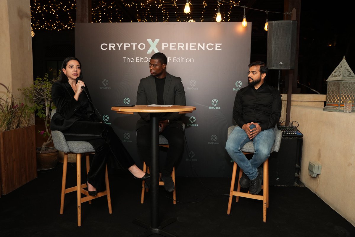 bitoasis's tweet photo. We had an unforgettable night at the #BitOasisCryptoXperience!

Grateful to connect with partners, industry leaders &amp; our amazing community driving the future of crypto in the MENA region. Thank you for making it special!
.
.
#Web3MENA #CryptoCommunity https://t.co/0JyvySrrn6