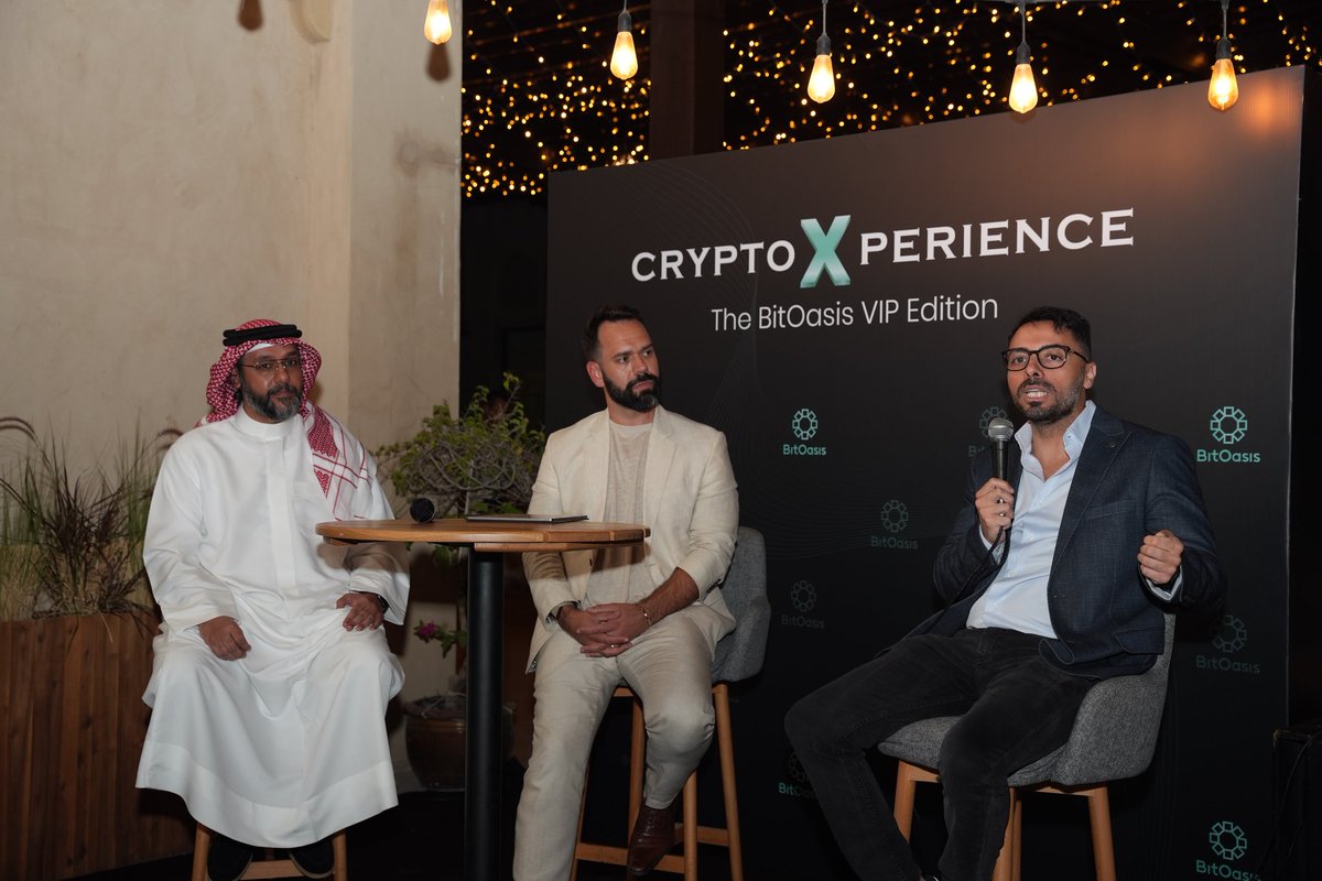 bitoasis's tweet photo. We had an unforgettable night at the #BitOasisCryptoXperience!

Grateful to connect with partners, industry leaders &amp; our amazing community driving the future of crypto in the MENA region. Thank you for making it special!
.
.
#Web3MENA #CryptoCommunity https://t.co/0JyvySrrn6