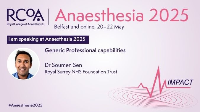 Really excited to be talking at #Anaesthesia2025 this May. I hope to see all of you there! <a href="/RCoANews/">Royal College of Anaesthetists</a>