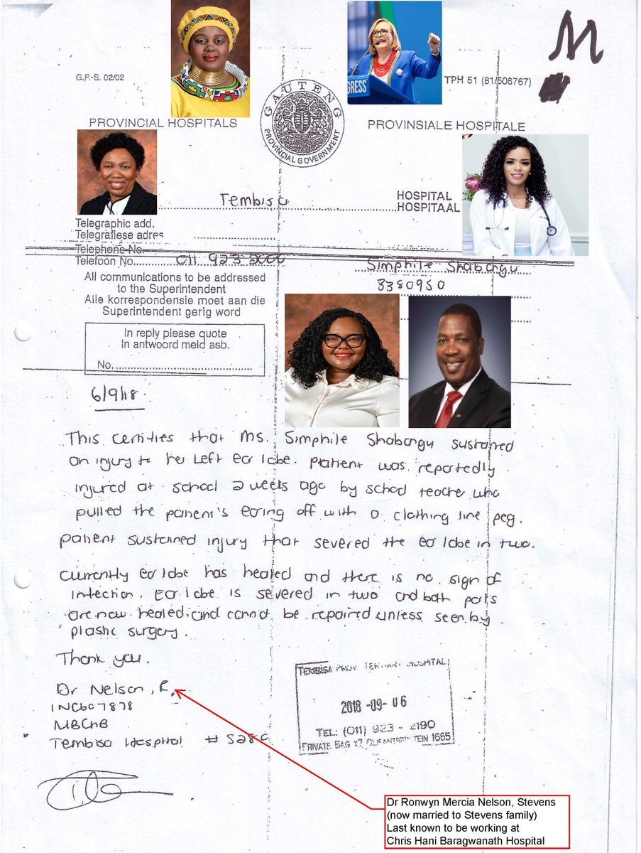 TheCurrentSa's tweet photo. Justice is both delayed and denied in this one. Do you have any comment?
Perjury: case number: 370/09/2018
GNU Ministers are hiding Tembisa Hospital doctor, who lied about a scar that already existed on a learner. Minister of Department of Basic Education deliberately used the fraudulent document.  @Senzo_Mchunu_  @RSA_JCPS @DOJCD_ZA @NPA_Prosecutes @helenzille @mmkubayi @Siviwe_G @nytimes @BreitbartNews @CIJ_ICJ