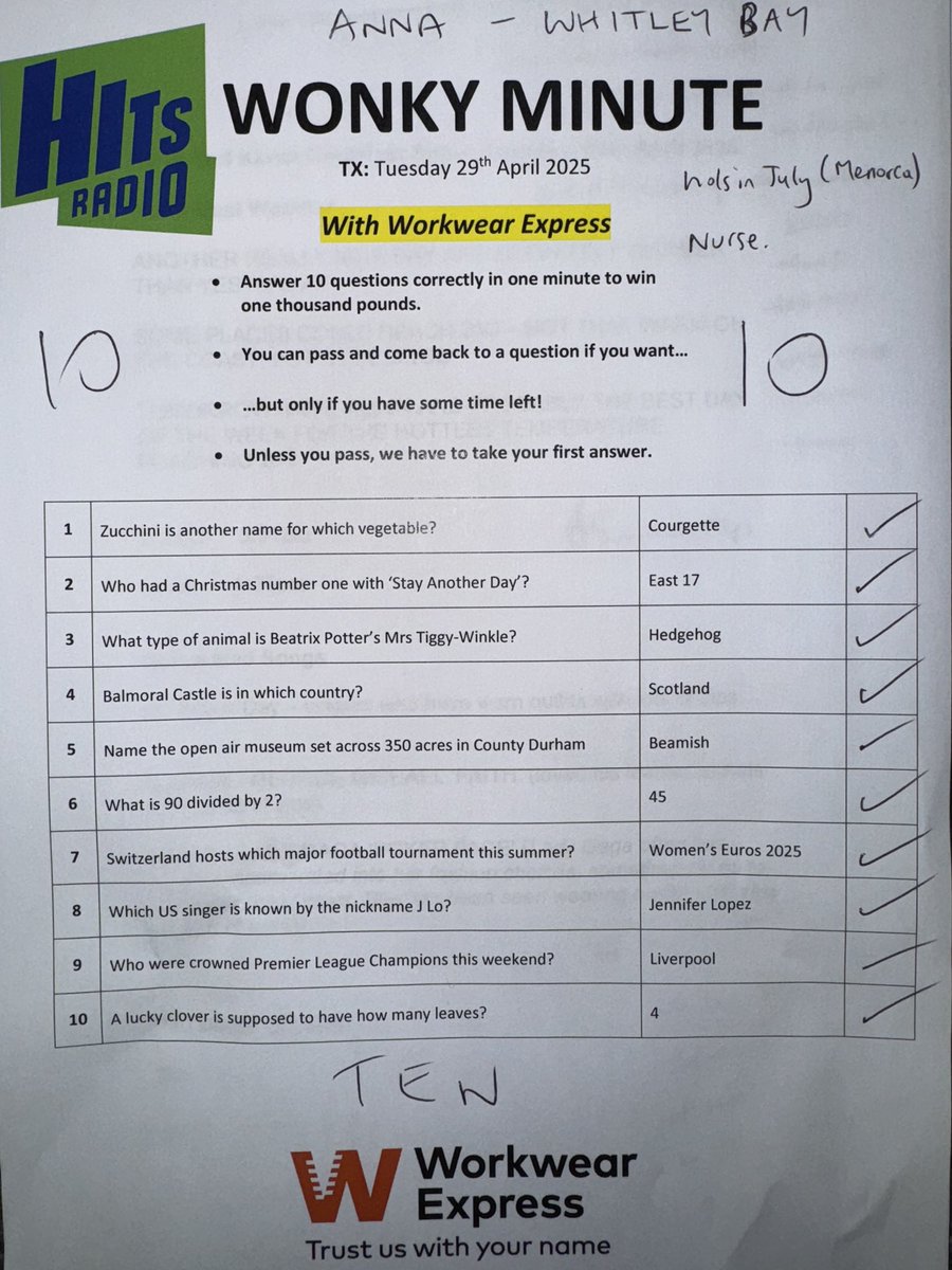Anna in Whitley Bay does it 🎉 🥳 

The Wonky is foiled again 😀 

It’s a TEN!