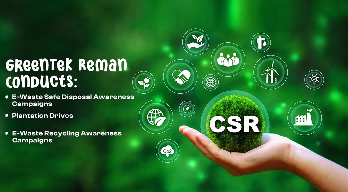 greentek_reman's tweet image. 🌱 Beyond business, we believe in responsibility. ♻️ Proud to support e-waste recycling drives and literacy workshops. ♻️ We’re not just building networks—we're building a better tomorrow. 🌍🌱

#GreenTekReman #CSRGoals #GTRSustainableTech
#EwasteManagement #RecycleResponsibly