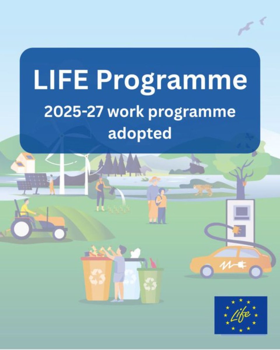 LIFE Programme (@lifeprogramme) on Twitter photo Itโs official ๐
The <a href="/EU_Commission/">European Commission</a> has adopted the LIFE work programme for 2025โ 2027 ๐
Prepare to shape the future & get your #LIFEProject ready for the #EULife25 call!
๐Learn more: europa.eu/!9DK8PX
#LIFEProgramme Itโs official ๐
The <a href="/EU_Commission/">European Commission</a> has adopted the LIFE work programme for 2025โ 2027 ๐
Prepare to shape the future & get your #LIFEProject ready for the #EULife25 call!
๐Learn more: europa.eu/!9DK8PX
#LIFEProgramme