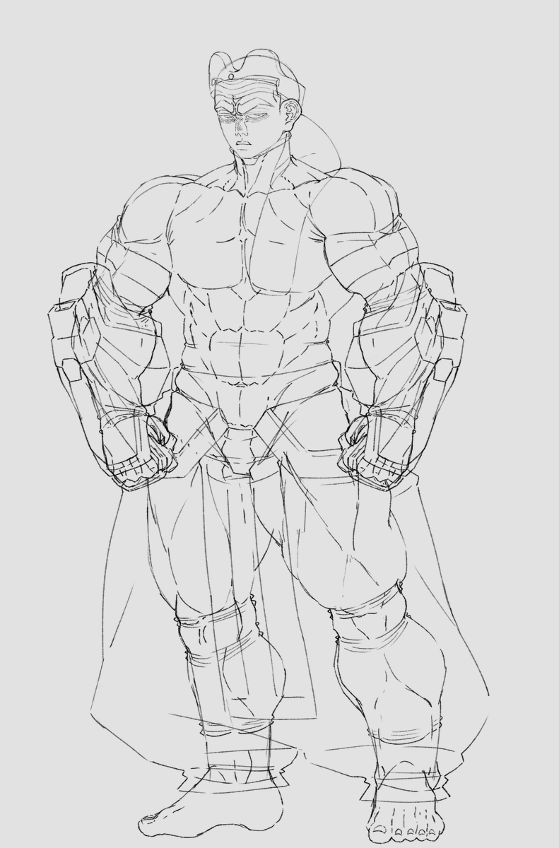 finished sketch for Shango's character sheet