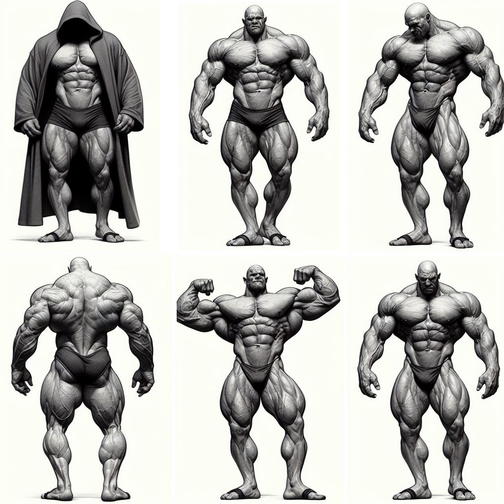 OlderMuscleMen's tweet photo. A general pose sheet I ended up liking. https://t.co/3K8Zi2jN99