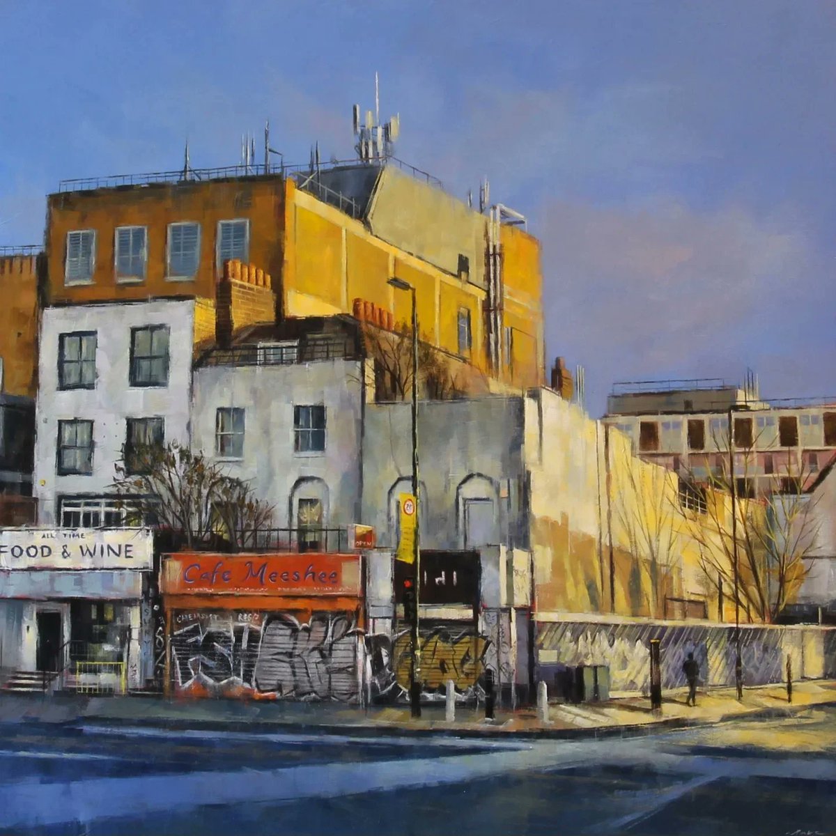 Corner of Mile End Road. 
Ltd edition print. 
50x50cm.