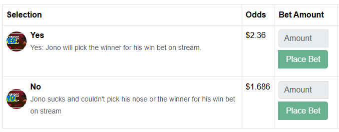 Hedgrbets's tweet photo. You wouldn't believe it! He picked them again. @jeanovanwam got both his bets up live on stream. https://t.co/aplIYFpJIf odds going up shortly on his stream tomorrow. #polymarket #bets #bestbets #goodvalue #valuebets #Racing https://t.co/KhenRY3Tar