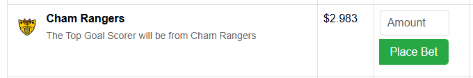 Hedgrbets's tweet photo. Currently the Charm Rangers are favourites to have the Top Goal Scorer in their Div 1 team over @Footium there is plenty of value there across all lines of betting. #football #footium #polymarket #web3betting https://t.co/czqeY5FHZI