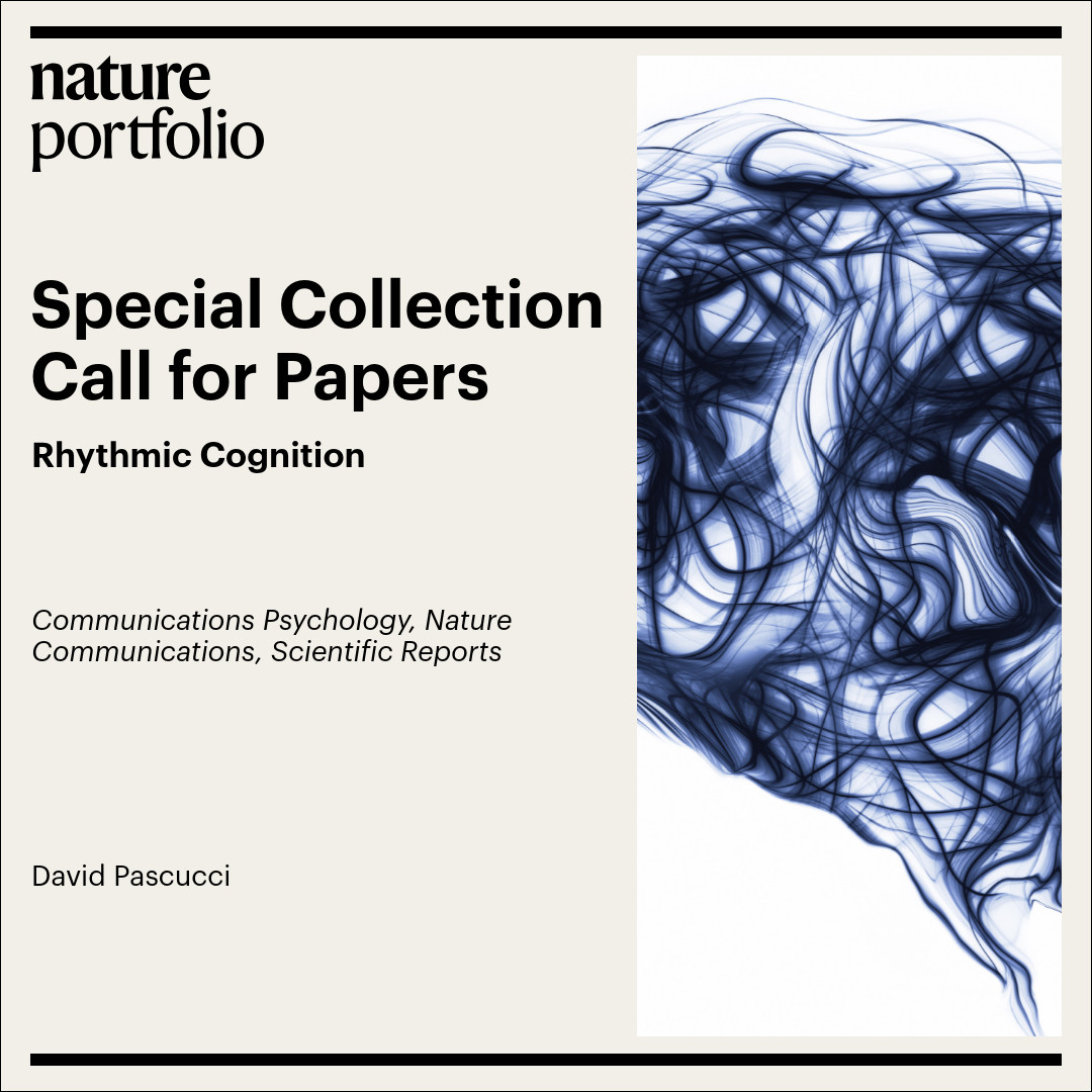 David__Pascucci's tweet image. 🚨 Call for Papers! @NaturePortfolio
Rhythmic Cognition 🔁🧠
👉 go.nature.com/4joQu5E
Honored to serve as Guest Editor!
Spread the word & 📩 DM me if you're interested or have questions.
#Neuroscience #EEG #Psychophysics #CognitiveScience