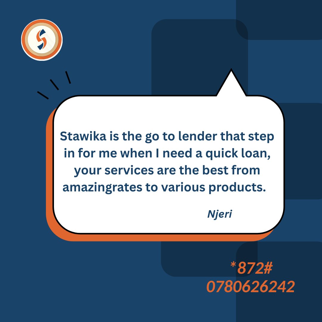 stawikaltd's tweet photo. Empowering dreams, one loan at a time! 🌟 Thanks to Stawika, Njeri can now access quick mobile loans right on her phone, making her financial journey smoother. 🚀💰

In need of a loan facility ,dial *872# or reach us via 0780626242

#StawikaSuccess
#QuickLoans
#Empowerment https://t.co/5qA1BFB80F