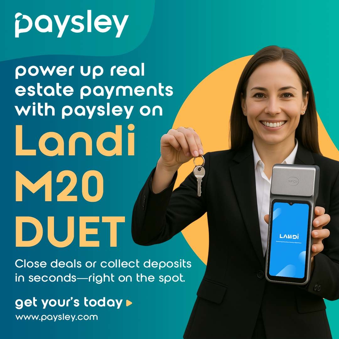 PaysleyOfficial's tweet photo. 🔑 Close deals. 💳 Collect payments. 📱 All in seconds.

Power up your real estate transactions with the Landi M20 Duet—powered by Paysley.

#PaysleyPOS #LandiM20DUET #SmartPayments #ForgeTheFuture #PaysleyInAction #ECommerce #Payments #QuickPay #smallbusiness #sevices #management #store #growth #solutions