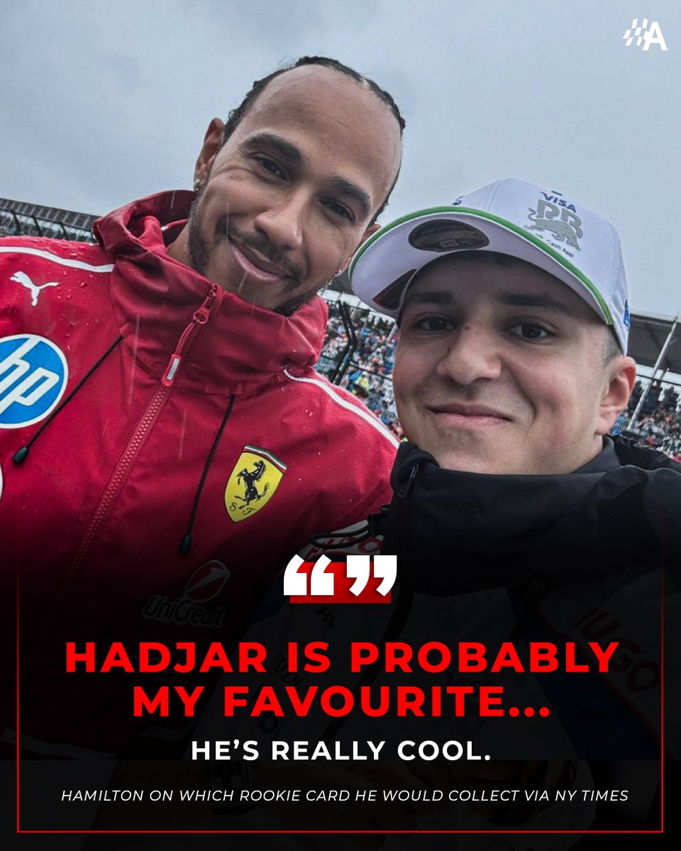 autosport's tweet photo. Lewis Hamilton was asked which rookie's cards he would collect ⭐️ https://t.co/UhlyOQ0GhU