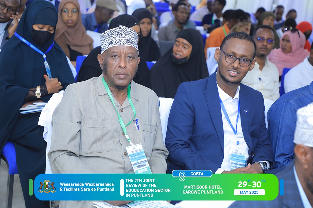 The 7th Joint Review of the Education Sector in Puntland (JRES 2023–2024) officially opened today.
"Education and Training for Sustainable Development."
#JRES2024 #PuntlandEducation #SkillsAndDevelopment
<a href="/CARE/">CARE (care.org)</a> <a href="/UNICEF/">UNICEF</a> <a href="/WorldBank/">World Bank</a> <a href="/GPforEducation/">Global Partnership for Education</a>