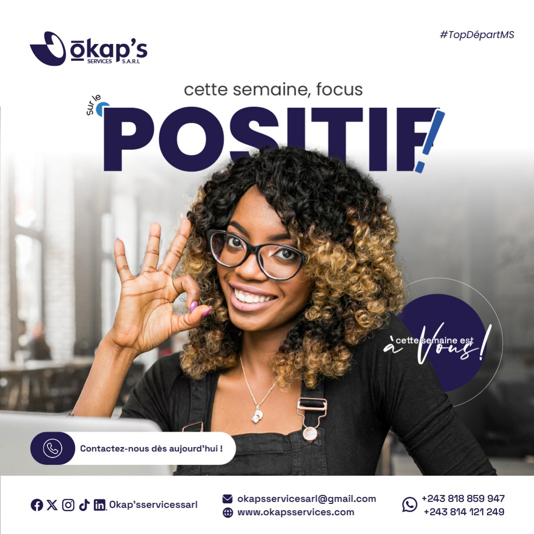 🌟 *Nouvelle semaine, nouvelles opportunités !*  
Chez *Okap’s Services*, nous croyons en votre potentiel et nous sommes là pour vous accompagner à chaque étape. 💼✨
🔹 Des services fiables  
🔹 Un accompagnement sur mesure  
🔹 Une équipe engagée à vos côtés
1/2👇✉️✍️