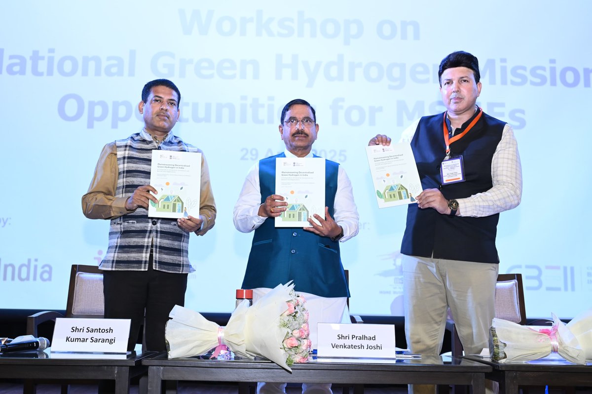 CEEW (@ceewindia) on Twitter photo 📢 #NewStudy | Mainstreaming Decentralised Green Hydrogen in India
At the <a href="/mnreindia/">Ministry of New and Renewable Energy (MNRE)</a> workshop on the National Green Hydrogen Mission, @JoshiPrahlad <a href="/SantoshSarangii/">Santosh Sarangi</a> launched our new report, Mainstreaming Decentralised Green Hydrogen in India. With support from <a href="/mnreindia/">Ministry of New and Renewable Energy (MNRE)</a>, the 📢 #NewStudy | Mainstreaming Decentralised Green Hydrogen in India
At the <a href="/mnreindia/">Ministry of New and Renewable Energy (MNRE)</a> workshop on the National Green Hydrogen Mission, @JoshiPrahlad <a href="/SantoshSarangii/">Santosh Sarangi</a> launched our new report, Mainstreaming Decentralised Green Hydrogen in India. With support from <a href="/mnreindia/">Ministry of New and Renewable Energy (MNRE)</a>, the