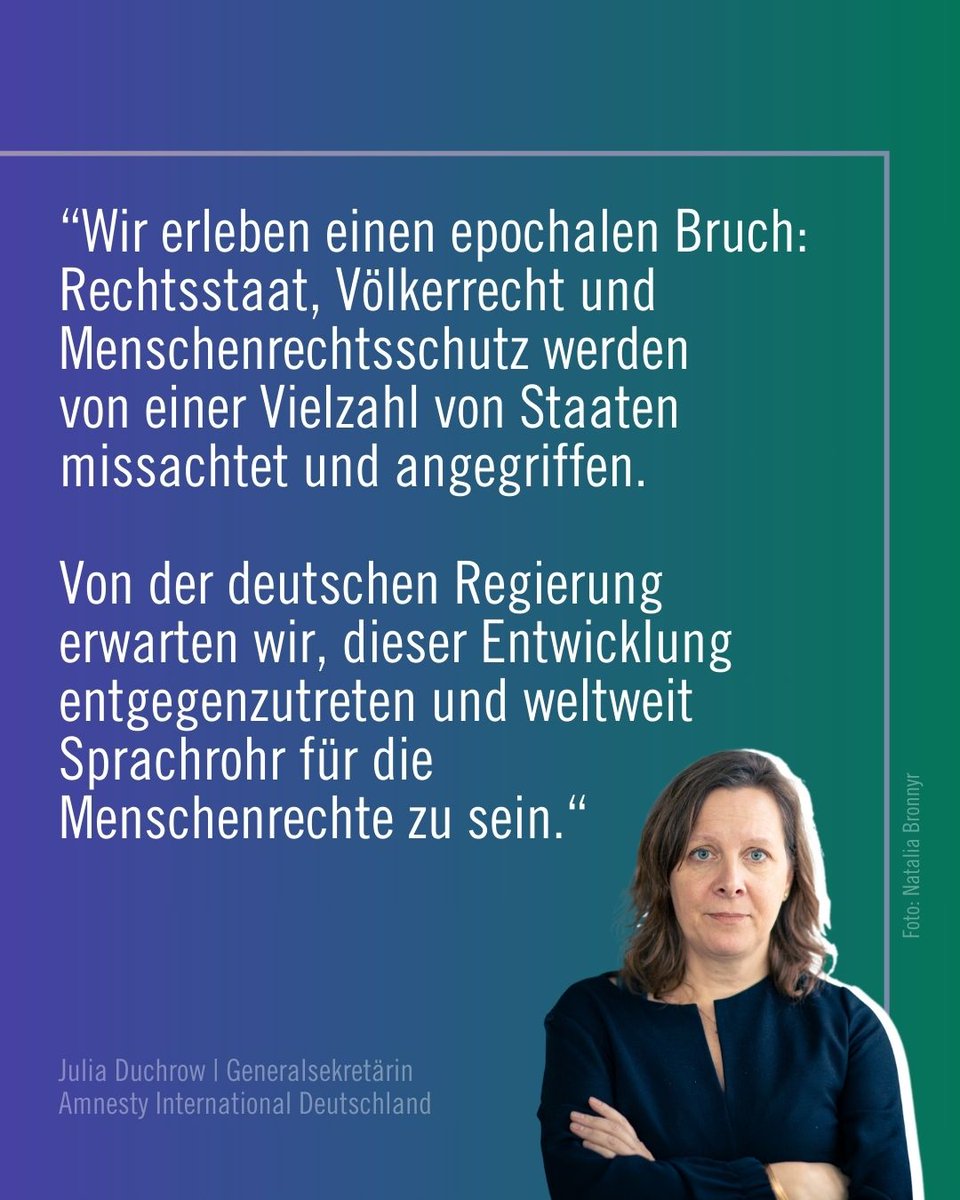 In unserem heute veröffentlichten Jahresbericht dokumentieren wir eine  globale Menschenrechtskrise.  Die  Staatengemeinschaft darf nicht länger tatenlos bleiben!

amnesty.de/amnesty-report…