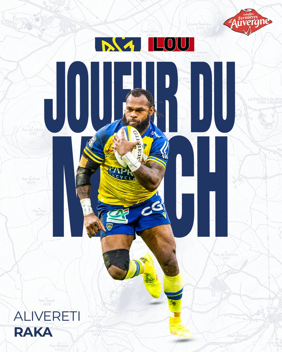𝘼𝙡𝙞𝙫𝙚𝙧𝙚𝙩𝙞 𝙍𝘼𝙆𝘼, auteur d’un doublé, a été désigné homme du match #ASMLOU, en partenariat avec les <a href="/VolaillesAuv/">Volailles Fermières d’Auvergne 🐔</a> 💥☝️