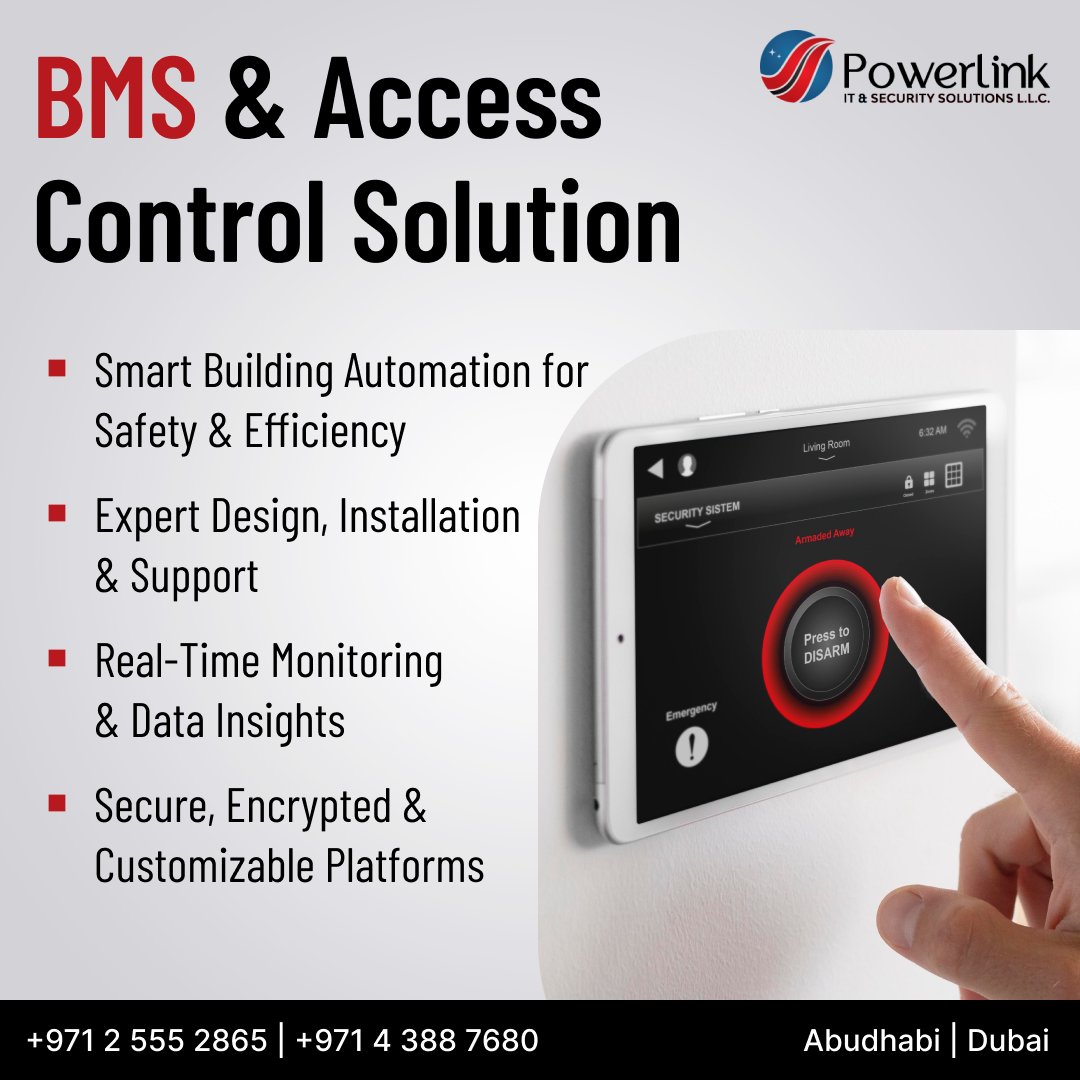 link_secur76485's tweet photo. ๐ BMS & Access Control Solutions That Redefine Safety and Efficiency!
Unlock the future of smart buildings with Powerlink IT & Security Solutions L.L.C.
Our expert-designed, fully encrypted platforms offer:
Stay Connected. Stay Protected. Choose Powerlink.
๐ #BMSSecurity https://t.co/oIYsqiDrGR