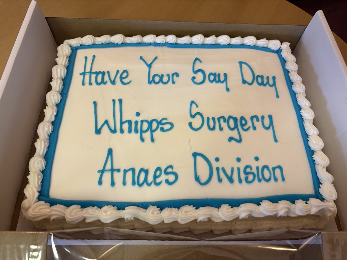 Please join us for cake in the Boardroom from 9am for the Surgery, Anaes &amp; Cancer Division’s HAVE YOUR SAY DAY! We welcome your feedback💙
