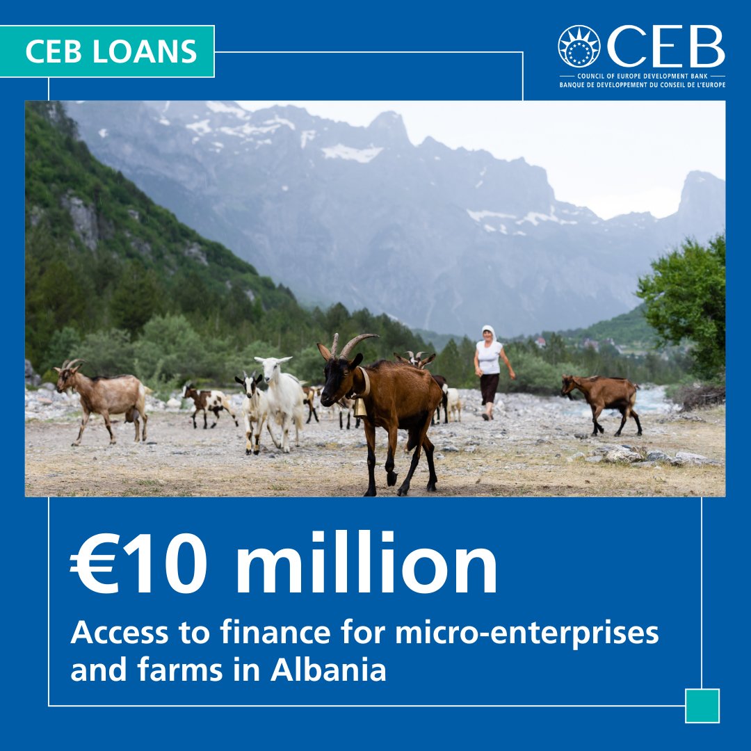 🇦🇱With a €10 million loan to FED invest we will support employment and income-generating activities for vulnerable groups in Albania.

The project is expected to assist 3,000 micro-enterprises and farms👉tinyurl.com/3nm6bj45
