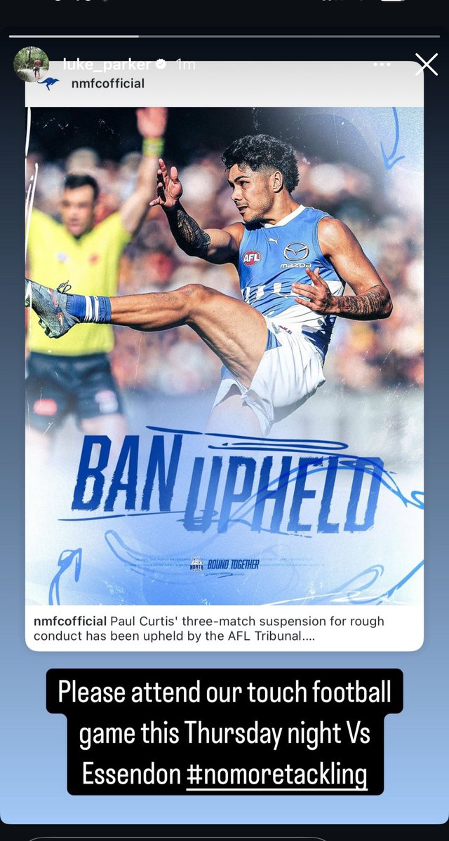 Luke Parker, enough said. 

Appeal this shit immediately <a href="/NMFCOfficial/">North Melbourne FC</a> #Kangas