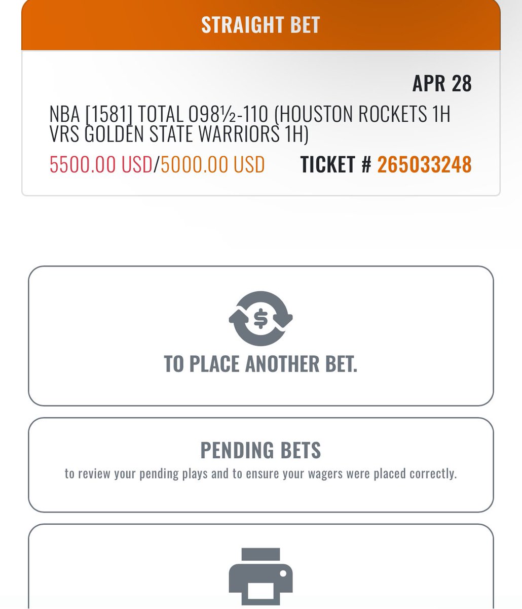 Houston Rockets/Golden State Warriors over 98.5 1H✅ We are currently 2-0 today and are now on a 22-9(70%) documented run in the playoffs #GamblingTwitter #GamblingX
