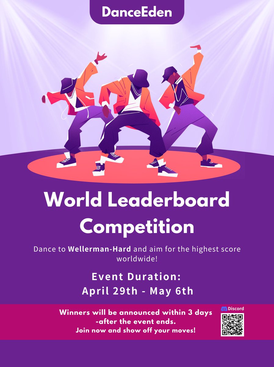 🎉Dance Eden World Leaderboard Competition! 🌎

Get ready to compete for the top scores and win amazing prizes! 

To celebrate the energy and spirit of global competition, we're hosting a special World Leaderboard Event! Challenge yourself and aim for the highest score on