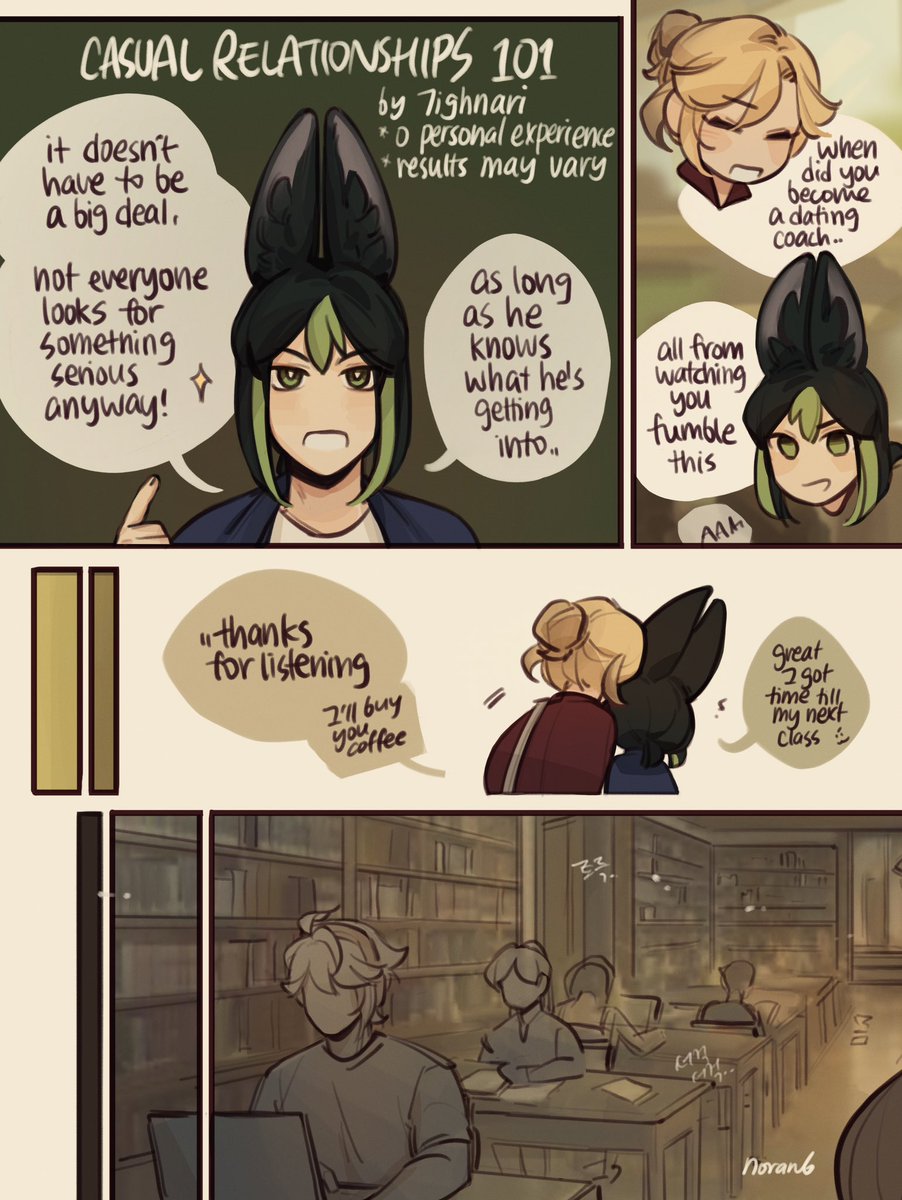 noranb_'s tweet image. #haikaveh college au - DTR pt. 2 (pg 4/10)

prof nari's dating class