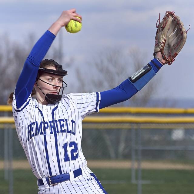 Hempfield ace Riley Miller joins elite club by reaching 500 career strikeouts. 

She's now 5th all-time at Hempfield.

997 Jaci Kalp (1993-96)
598 Tina Skelly (1998-01)
584 Morgan Ryan (2014-17)
577 Lauren Shaheen (2003-06)
500 Riley Miller (2022-25)

<a href="/HEMPSOFTBALL/">Hempfield Softball</a> <a href="/milleriley12/">Riley Miller</a>