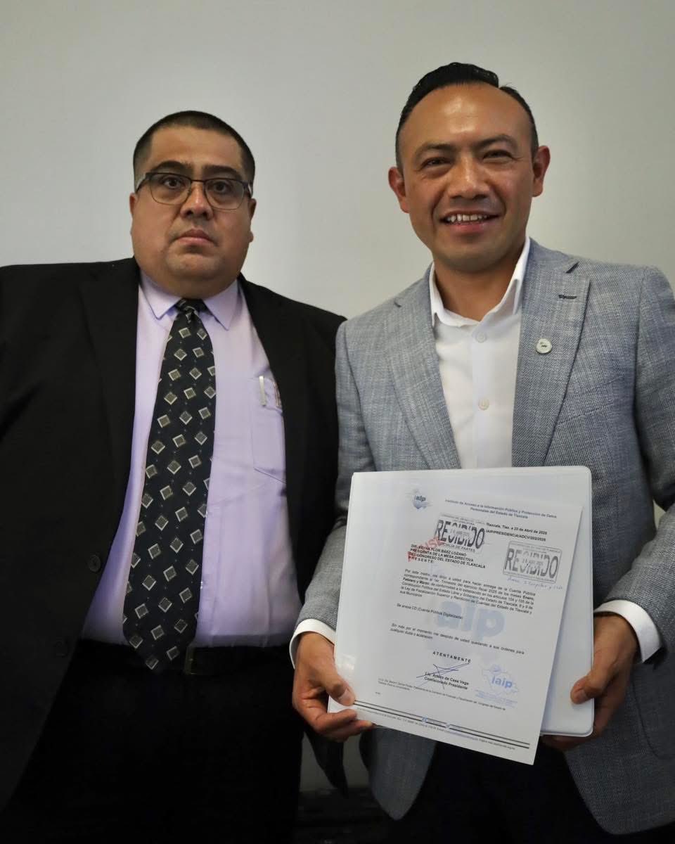 📢 En cumplimiento de la ley y en apego a los principios de transparencia y rendición de cuentas, el IAIP Tlaxcala realizó la entrega de su Cuenta Pública correspondiente al primer trimestre del ejercicio fiscal de 2025.

✅ #TlaxcalaTransparente.