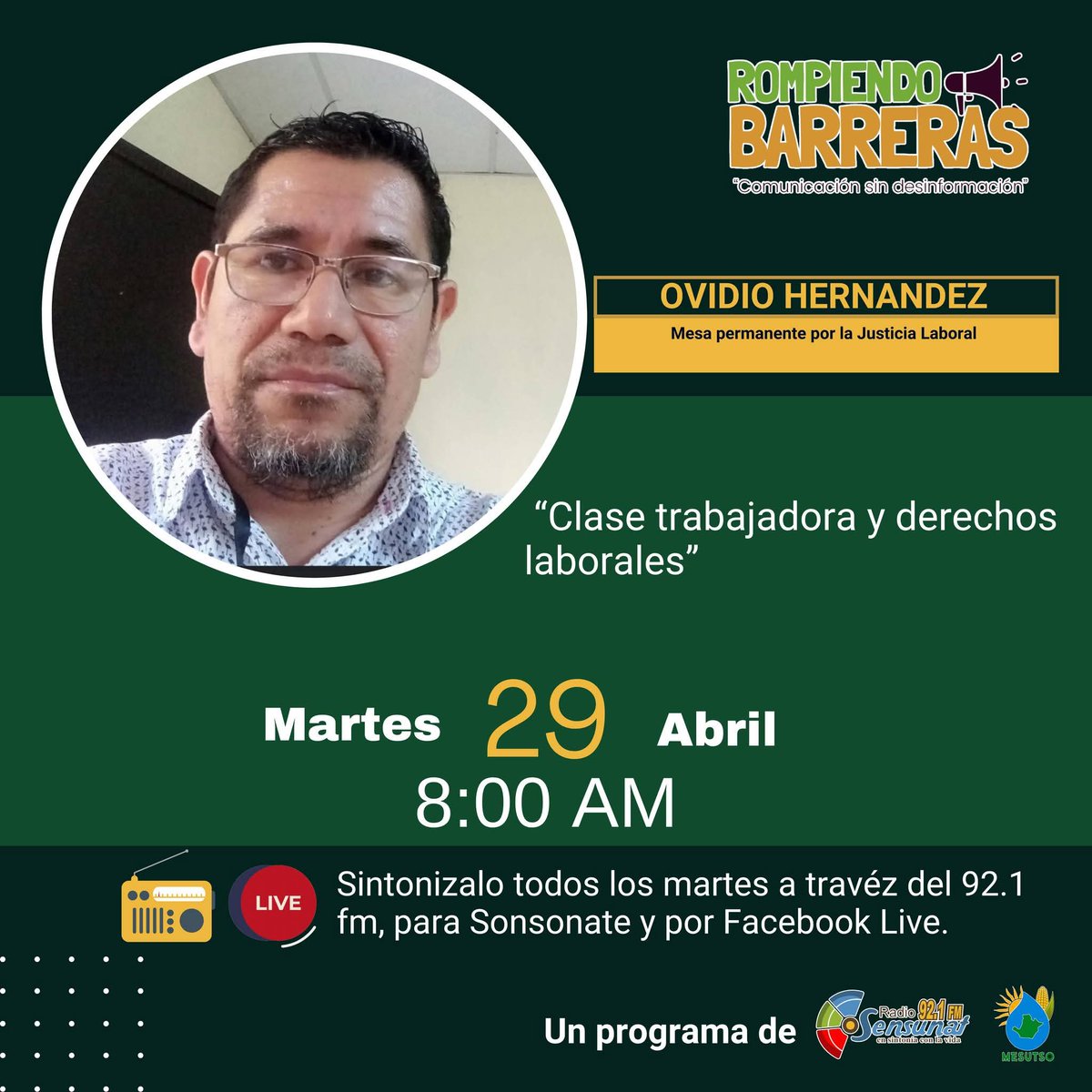 📻 Mañana participaremos en la entrevista Rompiendo barreras en <a href="/radiosensunat/">Radio Sensunat</a>, donde abordaremos el tema: Clase trabajadora y derechos laborales.

¡No te lo pierdas!