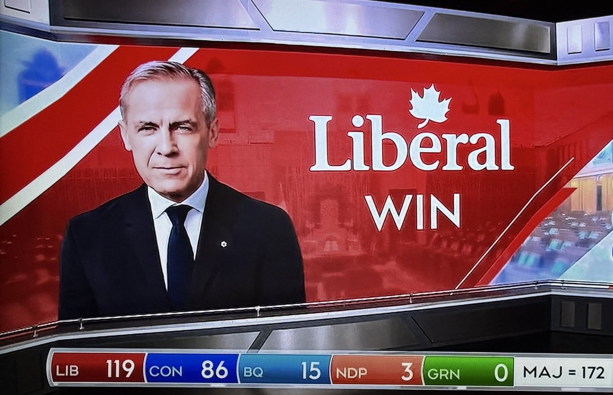 prawasitv's tweet photo. Mark Carney is the new Prime Minister of Canada! Congratulations 🎉 

#CanadaElections2025 #CanadaElection #MarkCarney https://t.co/SSgYm8Wec7