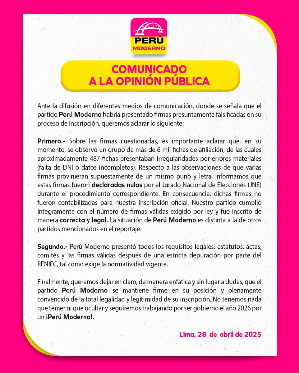 Perú Moderno Oficial tweet media