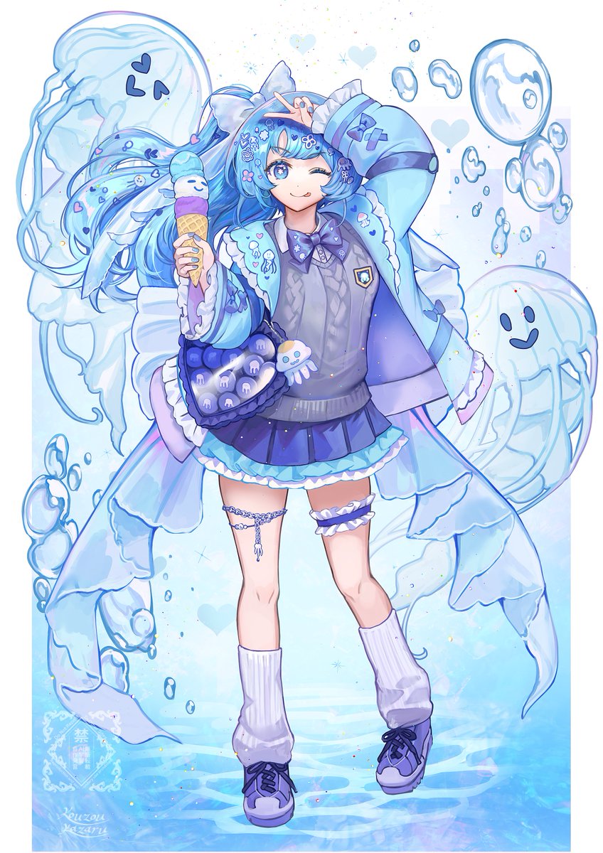 「クラゲな子! 全体バージョン#oc 」|構造飾(かざる) @お仕事募集中のイラスト