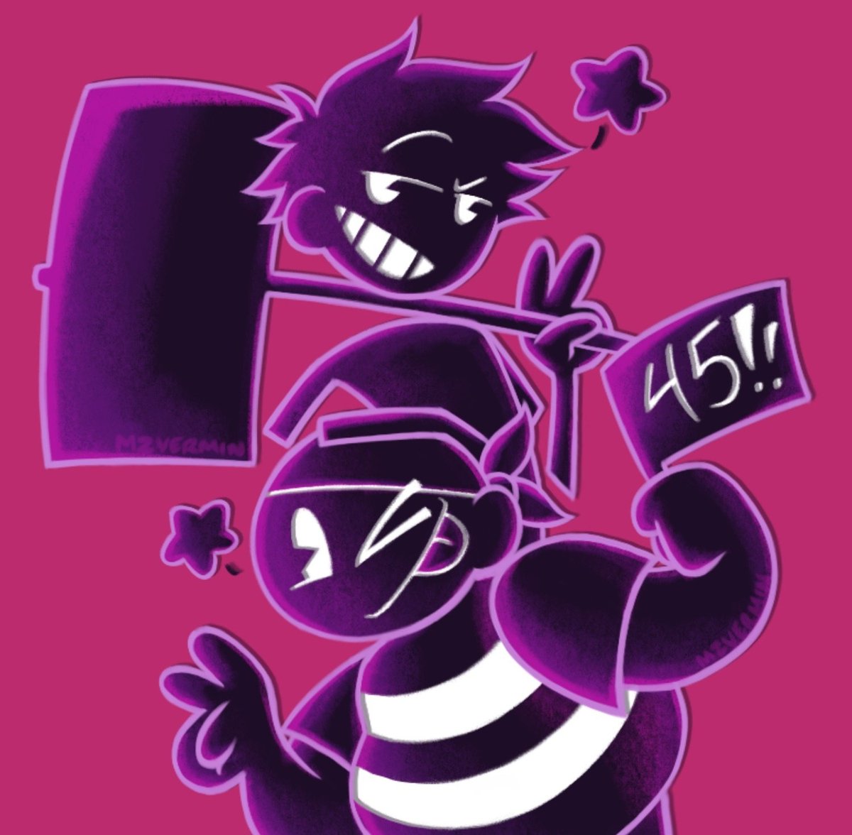 happy i was able to make the collab in time!! 

happy 45th anniversary game &amp; watch!! 🎉💜💜