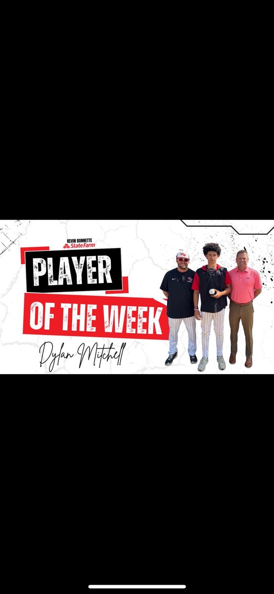 White Hall Baseball (@whitehallbsbl) on Twitter photo Week 8’s Player of the Week (Benton, Vilonia, Hot Springs)
<a href="/27DylanMitchell/">Dylan Mitchell</a>
Dylan pitched 6.1 innings allowing 2 runs on 5 hits while striking out 5 and only walking one batter earning the win vs. Vilonia. He also went 4 for 8 at the plate with two doubles on the week! Week 8’s Player of the Week (Benton, Vilonia, Hot Springs)
<a href="/27DylanMitchell/">Dylan Mitchell</a>
Dylan pitched 6.1 innings allowing 2 runs on 5 hits while striking out 5 and only walking one batter earning the win vs. Vilonia. He also went 4 for 8 at the plate with two doubles on the week!