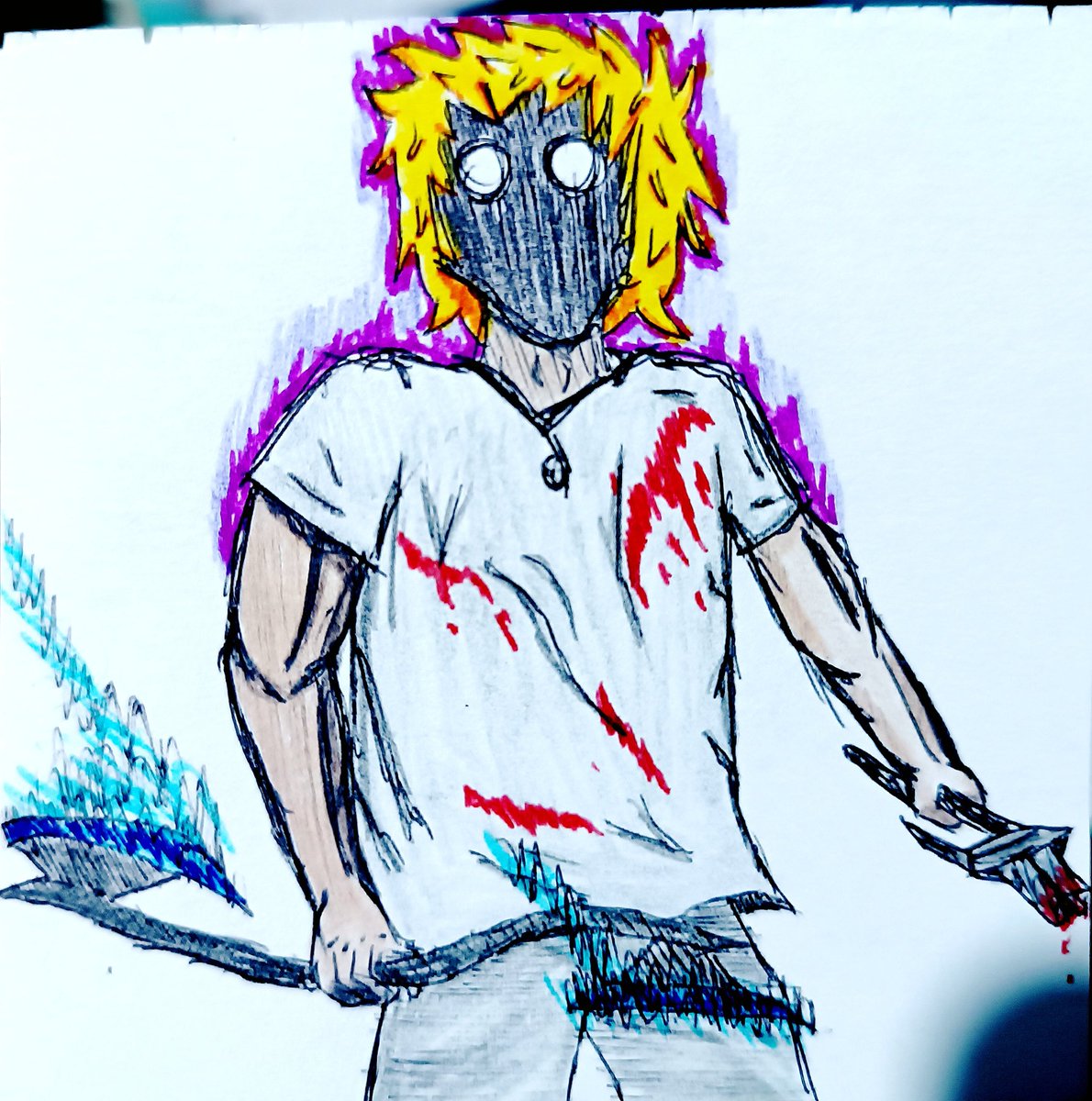 CamonesJustin's tweet photo. Presentando al nuevo oc, J3o4, lore resumido: skin de juego que toma consciencia de su existencia y quiere salir de esa prisión (el juego), y para ello, reuniría las 100 armas divinas, las cuales las llevan los Administradores, así q dará inicio a una choco aventura llena de🩸👾. https://t.co/o9FOMAcMTv