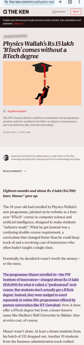 researchanand's tweet image. B Tech without a B Tech degree.

EdTech is becoming a breeding centre for creative scams.

The common modus operandi is &quot;continuous shuffling of teaching staff&quot;. Even the staff don&apos;t have any teaching experience or the subject knowledge.

#analysiswithanand