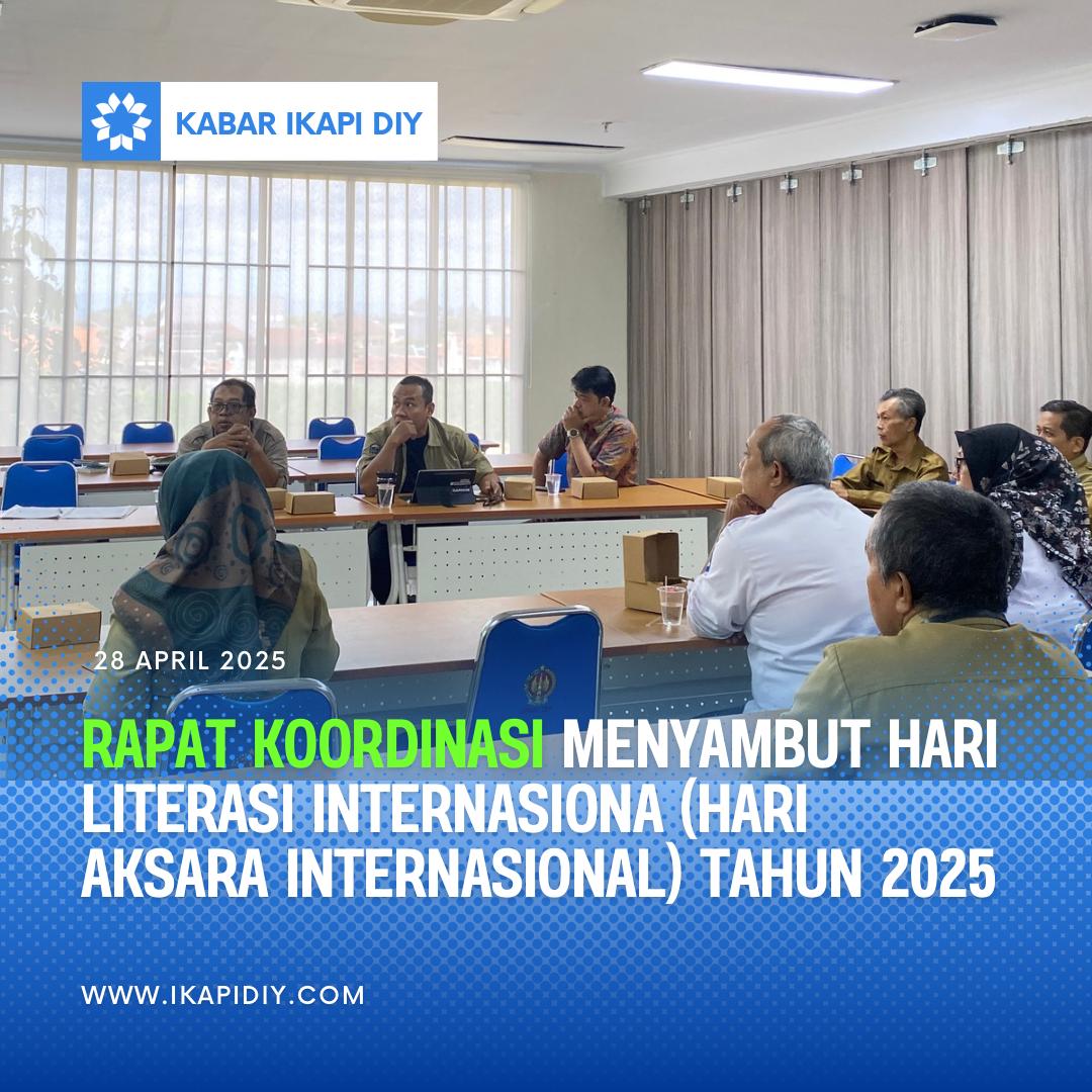 IkapiDiy's tweet photo. Senin 28 April 2025, IKAPI DIY menghadiri rapat koordinasi yang diselenggarakan oleh Dinas Perpustakaan dan Arsip Daerah (DPAD) DIY, bertempat di kantor DPAD DIY.

Rapat ini membahas persiapan peringatan Hari Literasi Internasional yang jatuh pada tanggal 8 September 2025. https://t.co/ZHgxOvdsFa