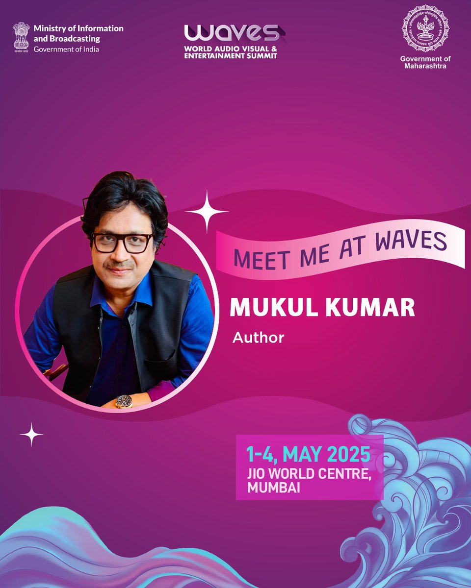 Meet <a href="/mukulkumar_mk/">Mukul Kumar</a>, Indian creative author and bureaucrat at WAVES 2025! 🚂

Believing in the power of storytelling, he is looking for filmmakers who can help bring his books to life.

Join us at WAVES 2025, which he attends to bring in unique insights on infrastructure,