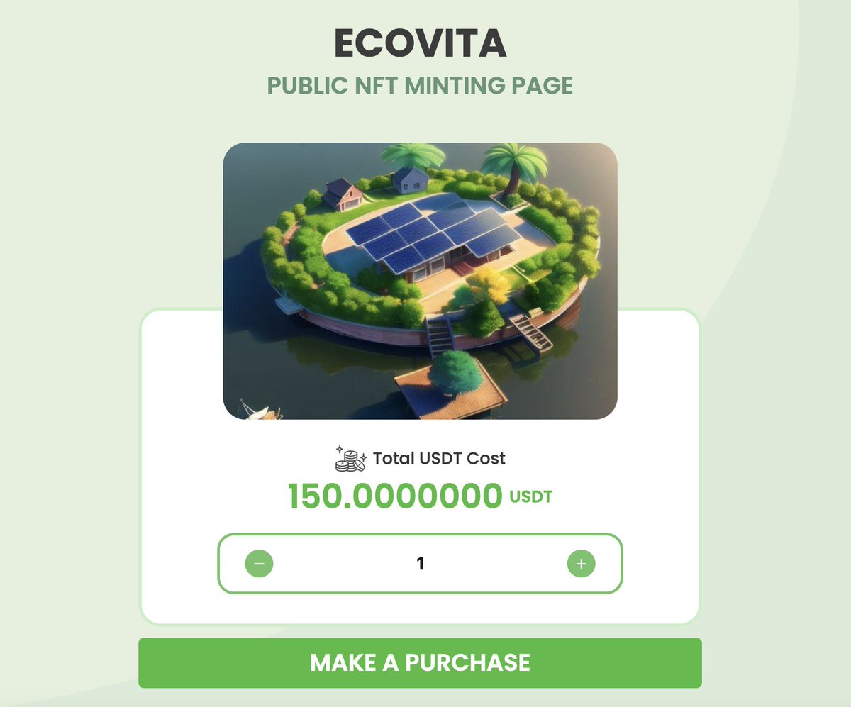 🌿 ECOVITA’s public minting is still ongoing — and NFTs are steadily being minted!

Only 683 NFTs remain, available for 150 USDT on the Polygon chain.
Join the movement, earn Eco Points daily, and swap for $ECOVITA tokens.

🔗 Mint now: minting.ecovitaofficial.com

#ECOVITA #NFTmint