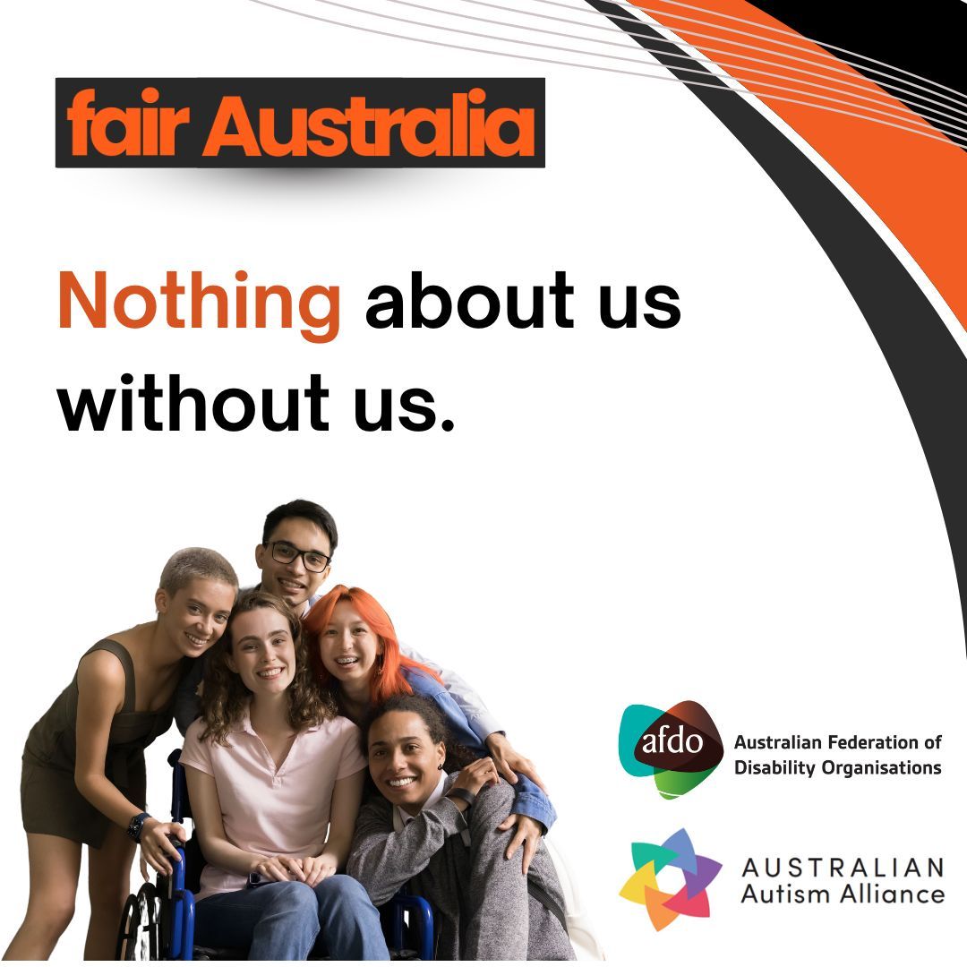AFDO (@afdooffice) on Twitter photo Rec 5.6 called for real co-design – not box-ticking.
Policies that affect people with disability must be shaped by them.
đź”— buff.ly/CrRm1Sl
#FairAustralia #CoDesign #DisabilityRights
<a href="/AmandaRishworth/">Amanda Rishworth MP</a> @AustralianAutismAlliance <a href="/MichaelSukkarMP/">Michael Sukkar</a> @JordonSteeleJohn <a href="/AlboMP/">Anthony Albanese</a> Rec 5.6 called for real co-design – not box-ticking.
Policies that affect people with disability must be shaped by them.
đź”— buff.ly/CrRm1Sl
#FairAustralia #CoDesign #DisabilityRights
<a href="/AmandaRishworth/">Amanda Rishworth MP</a> @AustralianAutismAlliance <a href="/MichaelSukkarMP/">Michael Sukkar</a> @JordonSteeleJohn <a href="/AlboMP/">Anthony Albanese</a>