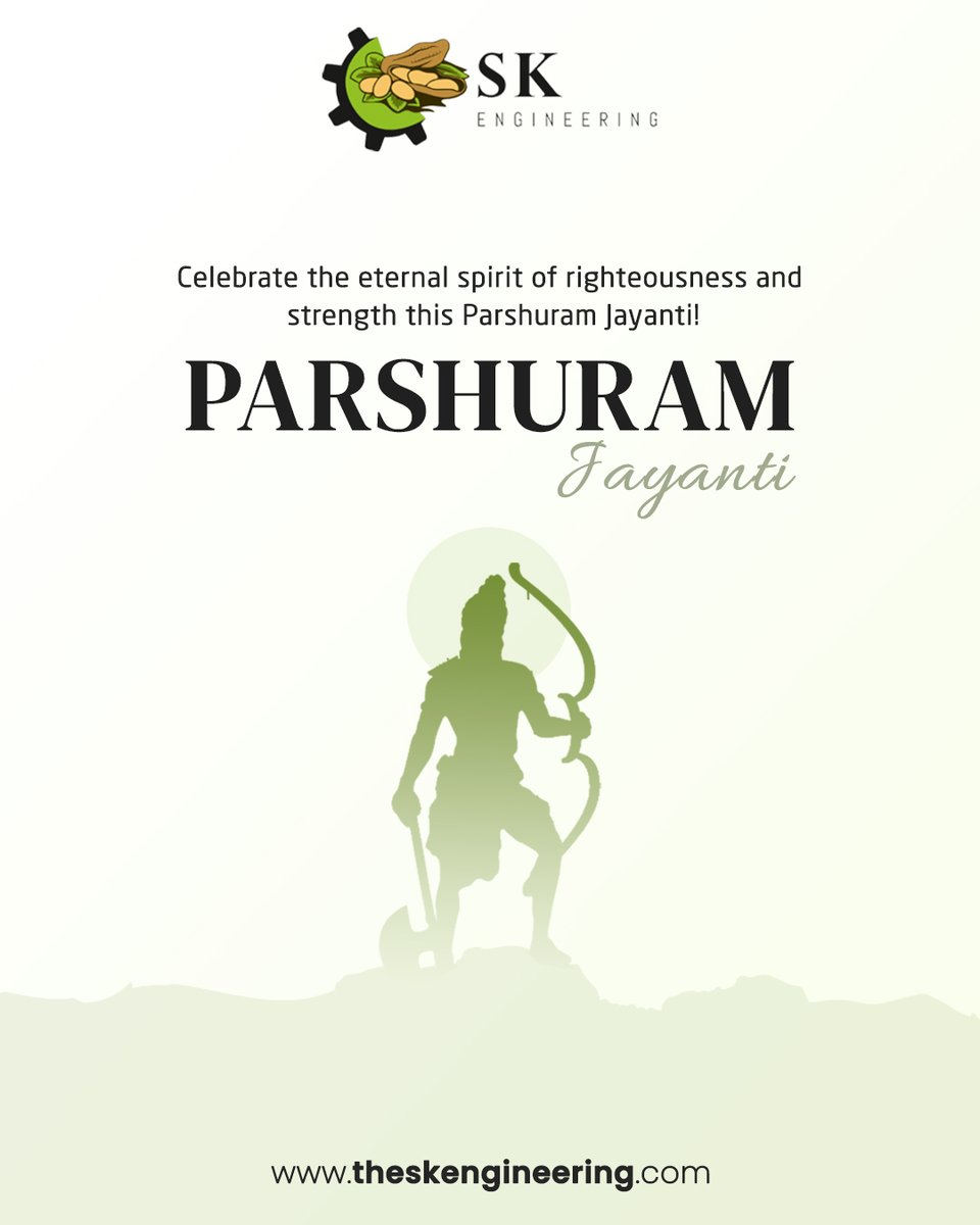 sk__engineering's tweet photo. Celebrate the eternal spirit of righteousness and strength this Parshuram Jayanti.

Happy Parshuram Jayanti!

#LordParshuram #ParshuramJayanti #ParshuramJayanti2025 #Blessings #FoodProcessing #Manufacturer #ManufacturingIndustry #SKEngineering #India https://t.co/ojKq2I4TFg