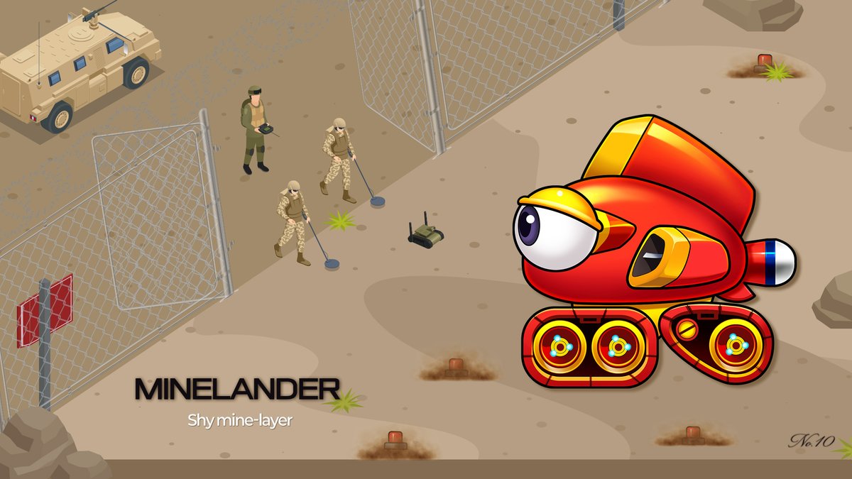 &lt;No. 10&gt;
🪤 Minelander Tank — the ultimate trap master in Fortress!
It’s not about brute force💪 It’s about positioning🧠

In Brawl Mode, it’s a silent killer🤫 and pure chaos control — scatter mines in key spots and watch low-HP enemies walk straight into their doom. 💥
👀