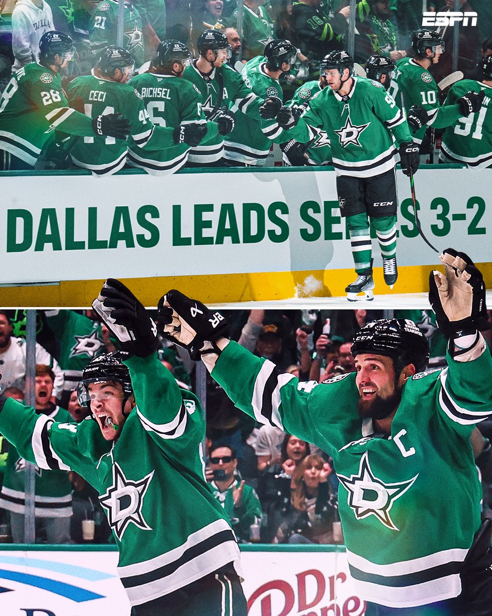 SportsCenter's tweet photo. It was a DOMINANT night for Dallas in Game 5 😤

Can Colorado force a Game 7 on Thursday? 🤔 https://t.co/ZAU1huGSfX