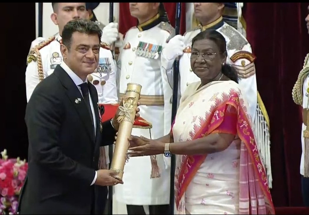 Huge congrats to #AjithKumar on receiving the #PadmaBhushan! A true legend and well-deserved honour!

#PadmaBhushanAjithKumar #AK #Ajith  #PadmaAwards2025 #PadmaAwards