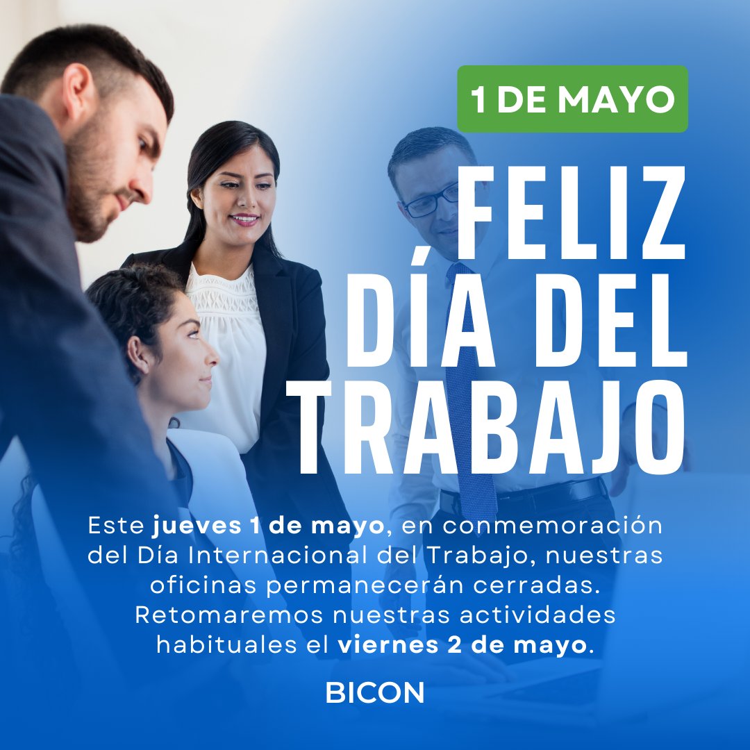 BiConGroup's tweet image. En este #DíaDelTrabajo queremos reconocer a todos los trabajadores por su dedicación, pasión y esfuerzo diario.

Sabemos que el trabajo no solo construye el futuro, sino que también es una fuente de orgullo y realización personal.

¡Feliz Día del Trabajo!
#BiCon